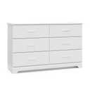 Storkcraft Brookside 6 Drawer Double Dresser (White)  GREENGUARD Gold Certified, Dresser For Nursery, Kids, Chest Of Drawers