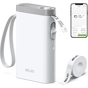 Nelko Label Maker Machine with Tape, P21 Bluetooth Label Printer, Wireless Mini Label Makers with Multiple Templates for School Office Home, White