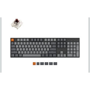 Keychron K10 Full Size 104 Keys Bluetooth Wireless Mechanical Gaming Keyboard for Mac Windows K Pro Brown Switch, Multitasking/White LED Backlight/USB C Wired Computer Keyboard