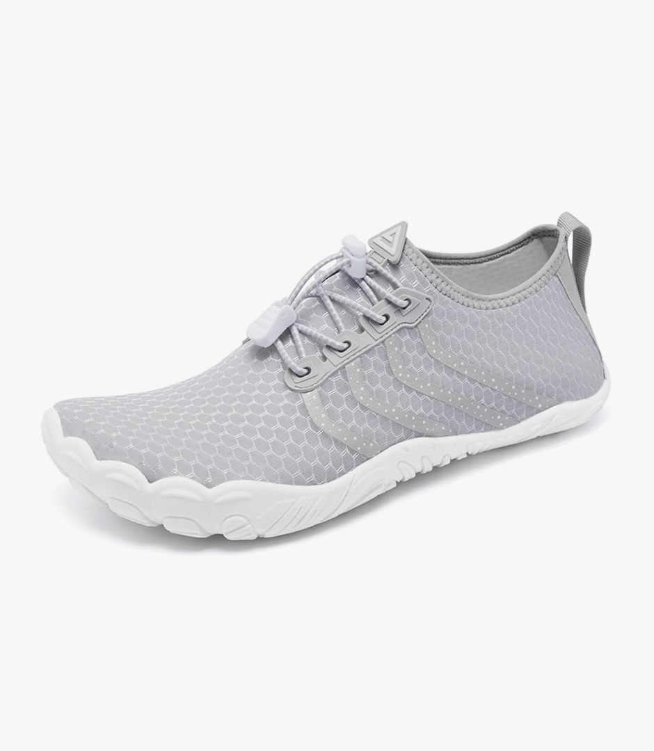 Racqua Water Shoes Men Women Quick Dry Swim Lake Kayaking Shoes Beach Non-Slip Surfing Pool Sport Barefoot (Shoes 308, Gray)