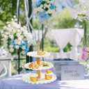 3 Tier Cupcake Stand,White Porcelain Wedding Cupcake Stand,Tiered Serving Tray,Cupcake Display Tower, Dessert Stand for Party,Wedding