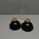 Retisee Oil Lamp Indoor Rustic Kerosene Lamp Lantern Metal Glass for Indoor Vintage Glass Clear Kerosene with Oil Wick for Use Home Decor Lighting (2 Pieces, Black)