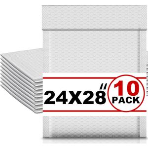 Ireer 10 Pack Extra Large 24 x 28" Bubble Mailers Poly Padded Envelopes Cushioned Mailing Envelopes Bubble Padded Mailers Self Adhesive Waterproof Shipping Bags for Business Christmas Gift Packaging