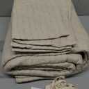 EVERGRACE Cross Stitch Pre-Washed Cotton Quilt Bedding Set Queen Size, Oversized 3 Pieces Lightweight Bedspread Coverlet for All Season, with 2 Matching Shams, Flax Beige, 92"x96"