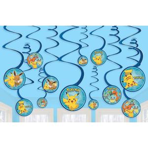 amscan Pokemon Hanging Swirl Decorations, Multicolor, 12 Count