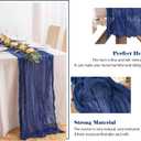 2 Pack 10 Ft Cheesecloth Table Runner Navy Blue Gauze Long Table Runners Boho Gauze Cheese Cloth Table Runner Rustic Sheer Runner for Wedding Party Table Decor ( 35 x 120 Inch )