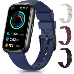 RUXINGX Fitness Tracker Watch for Men/Women, SmartWatch with Sleep/Activity Tracker, Heart Rate Monitor with 20+ Sports Modes, Android Smart Watch for Phones, Smart Fitness Watches for Women/Men (Black-Navy Blue)