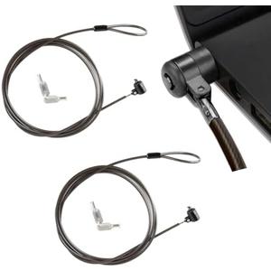 2 Pack Laptop Lock,Hardware Security Cable Lock,Tablet Locking Cable,2 Keys Sturdy Steel with 6.6 Feet Cable,for Samsung Lenovo Android and All Other Notebooks and Tablets ，Black