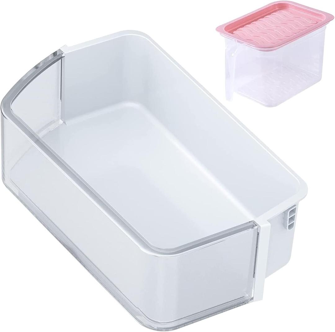 Rimous DA97-12657A Door Bin Refrigerator Door Bin Shelf (Left) Replacement for Samsung Refrigerator DA63-06867 AP5621270 2813223, Come with Food Storage Container