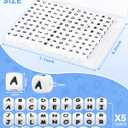 130Pcs FIVEIZERO Silicone Letter Beads, 12mm A-Z Alphabet Beads,Square Bead for Bracelets and Keychains, Large Letter Bead for Necklaces and Lanyards MakingWhite