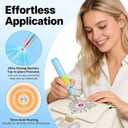 5 in 1 Cordless Hotfix Applicator Tool, 4000mAh Rhinestone Bedazzler Kit with Self-Suction, 3 Temp Settings, 5 Tips, Hot Fix Rhinestone Kit for Clothing Fabric DIY Crafts (Blue)