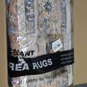 Muddy Mat Coral 5x7 Washable Area Rugs for Living Room, Bedroom & Dining Room Modern Soft Low Pile Non Slip Carpet Pet Friendly Waterproof Foldable Rugs for Home