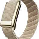 Ultra-Soft Stretchy Nylon Sport Band Compatible with WHOOP 5.0, One, Peak & Life | Adjustable, Breathable, & Sweat-Wicking Replacement Wristbands for Men & Women | NOT for Gen 4 (Dune With Gold)