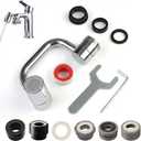 Rotatable Faucet Aerator Extension, 1080 U Shaped Rotating Faucet Extender with 2 Mode Splash, For Kitchen Sinks (Washing Veggies) and Bathroom Sinks (Handwashing/Facewashing/Brushing Teeth)