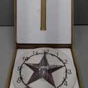 Vintage Star Wall Clock Silent Non Ticking, Texas Farmhouse Star Vintage Rustic Wood Grain Clock, Battery Operated Quartz Wooden Round Wall Clocks Decorative for Living Room/Kitchen/Office 12 Inch