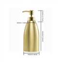 304 Stainless Steel Soap Dispenser 16oz Rust-Proof Liquid Soap Pump Bottle for Kitchen or Bathroom Countertop Hand Dish Lotion Leak-Proof (Matte Gold)