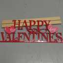 COCHIE Metal Happy Valentine's Day Sign, Valentines Day Decorations for Home, Party, Shelf, Mantel, Indoor, Valentine Heart Decor, Valentines Day Table Top Decoration (Valentine)