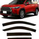 2022-2025 Tape-on Rain Guards for Toyota Corolla Cross Side Window Deflector Visors L LE XLE Hybrid S SE XSE Durable Tinted Vent Shade 2023 2024