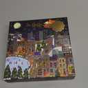 Galison Presentville 500 Piece Holiday Foil Puzzle Featuring Beautiful Artwork of A Cozy and Festive City Scene by Joy Laforme