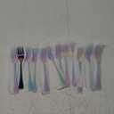 Rainbow Fork Set Of 12 Pieces, Iridescent Silverware Salad Forks, Stainless Steel Cutlery, KITWARE Kitchen Utensils, New Appartment Essential Tableware