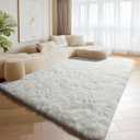 ONASAR Cream White Rugs for Living Room Bedroom, 5x8 Fluffy Bedside Area Rug, Soft Plush Shaggy Indoor Floor Carpet for Nursery Kids Girls Boys Teen Dorm Home Office Decor Aesthetic