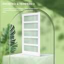 Fredbeck 48in x 84in White Glass Barn Door with 8FT 96inch Sliding Doors Hardware Kit Included & Handle,PVC Surface,Need to Assembly,Water-Proof