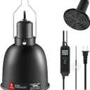 5.5 inch Reptile Heat Lamp Fixture with Thermostat and Timer,Reptile Light Fixture with 100W Ceramic Heat Emitter, PID Temperature Controller for UVB Lights, Basking Bulbs and Terrariums