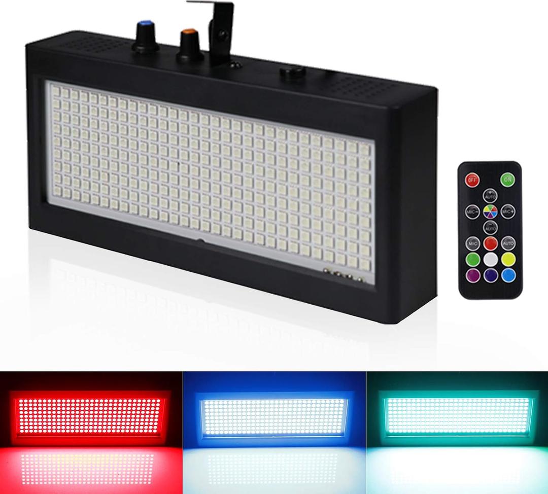 Stage Strobe Light, Super Bright Flash Stage Lighting, Sound Activated and Speed Control RGB Strobe Light, Flash Party Lighting for Wedding, Xmas, Birthday, Club, DJ (270 LED)