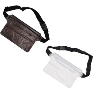 fashion mania 2-Pack Waterproof Pouch with Adjustable Waist Strap, Waterproof Dry Bag, Keeps Cell Phones and Valuables Safe and Dry, Perfect for Kayaking, Beach, Camping and Swimming (Black + White)