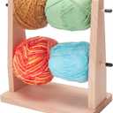 WILLOWDALE Wooden Yarn Holder for Knitting & Crochet Supplies, 2-Tier Yarn Storage Organizer Rack, 4 Crochet Yarn Ball Holder, Yarn Dispenser Crochet Tools and Accessories Arts & Crafts Supplies