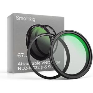 SmallRig 67mm Magnetic Variable ND Filter ND2-ND32 (1-5 Stops) + 67mm Threaded Filter Ring, No X Cross HD Optical Glass Waterproof Scratch Resistant Magnetic Adjustable Neutral Density Filter - 4581