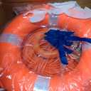 Lifebuoy Set 20Inch Life Preserver Ring and Water Floating Lifesaving Rope 98.4FT,Swim Foam Buoy,Swimming Pool Safety Throwing Ring with Perimeter Rope,Throwable Flotation Device