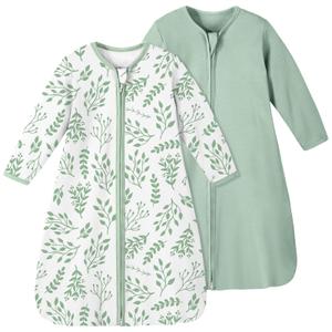 Yoofoss Baby Sleep Sack 3-6 Months 100% Organic Cotton Long Sleeve Wearable Blanket Baby 2-Way Zipper 0.5 Tog Newborn Sleeping Sack, Lightweight