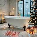 Hargiis Christmas Non-Slip Bathtub Mat, Anti Slip Shower Mat, Fast Drying Bathtub Mats, Foot Scrubber Mat, Anti Slip Mat for Tub, Floor, Bathroom, Kitchen, Home, Hotel (Gingerbread Santa, 24"x16")