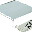 iClimb Mini Solo Folding Table Ultralight Compact for Backpacking Camping Hiking Beach Picnic (Silver - L)