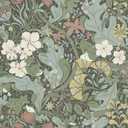 HeloHo Green Peel and Stick Wallpaper Boho Wallpaper Floral Wall Paper Self Adhesive Removable Waterproof Contact Paper for Living Room Bedroom Bathroom Decor 16.14" X 78.7"