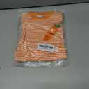 Baby Boy Girl Easter Outfit Sweatshirt Romper Striped Carrot/Bunny Long Sleeve Bubble Romper Waffle Knit Bodysuit (3-6 Months, Orange)