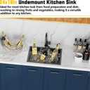Black Kitchen Sink,24x18 Inch Stainless Steel Undermount Kitchen&Bar Sink Drop In Stylish And Modern Look With Bottom Grid,Silicon Mat And Drain Assembly Add Elegance & Enhance Usability