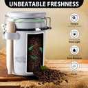 4-Piece Airtight Ceramic Canisters Set with Wooden Spoons & Chalk Labels Perfect for Coffee, Sugar, Flour, Tea (Marble) Stylish & Leakproof Kitchen Storage
