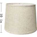Lamp Shade, Beige Drum Lampshades for Table & Floor Lamps, Natural Linen Hand Crafted Replacement Lamp Shades with Harp Holders, 13" Top x 13" Bottom x 10" High (Beige-1PACK)