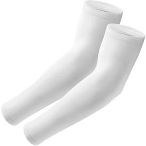 Aprilswan Arm Sleeves, UV Sun Protection Sports Non Slip Compression Cover for Men/ Women 1 Pair White