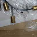 Modern Sputnik Semi Flush Mount Ceiling Light Fixture Black and Gold,5-Lights Mid Century Sputnik Chandelier for Dining Room,Kitchen,Hallway,Laundry Room,Bedroom(Bulbs Not Included)