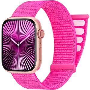 AMSKY Sport Nylon Loop Band Compatible with Apple Watch Bands 38MM 40MM 41MM 42MM 44MM 45MM 46MM 49MM Women Men,Breathable Adjustable Straps for iWatch Band Series 11 10 SE 9 8 7 6 5 4 3 2 Ultra