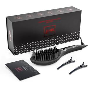 Hair Straightener Brush, Ceramic Ionic Straightening Iron Comb Anti-Scald, Best Soft Round Touch Body, Perfect for Professional Salon at Home (L)