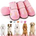 Hcpet Dog Shoes, Dog Boots for Large Dogs, Breathable Dog Booties Paw Protector for Summer Hot Pavement, Winter Snowy Day, Outdoor Walking, Indoor Hardfloors Anti Slip Sole Pink Size 8 (#8 (width 2.95 inch) for 74-91 lbs)