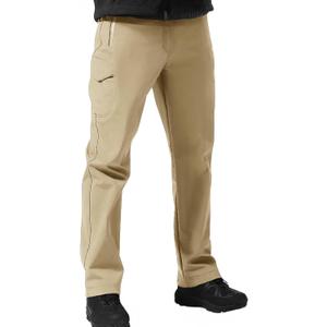 FREE SOLDIER Men's Outdoor Softshell Fleece Lined Cargo Pants Snow Ski Hiking Pants with Belt, Size 36