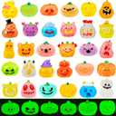 36 Pcs Halloween Luminous Mini Resin Pumpkin Figures Fall Small Resin Pumpkin Decoration Glow in The Dark Artificial Pumpkin Miniatures to Hide for Crafts Dollhouse Halloween Party Home Table Decor