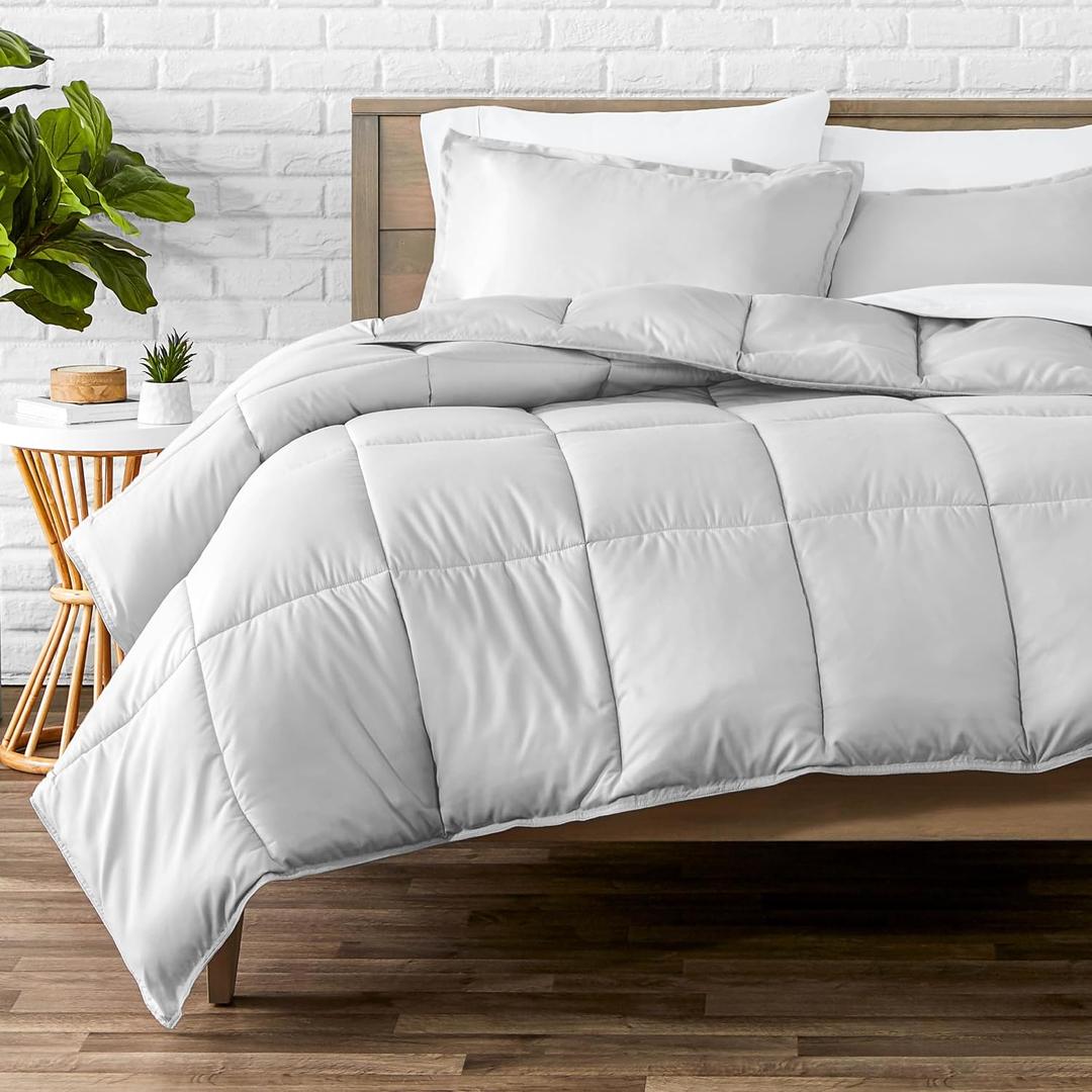 Bare Home Comforter Set - Oversized King Size - Ultra-Soft - Goose Down Alternative - Premium 1800 Series - All Season Warmth (Oversized King, Cloud Grey)