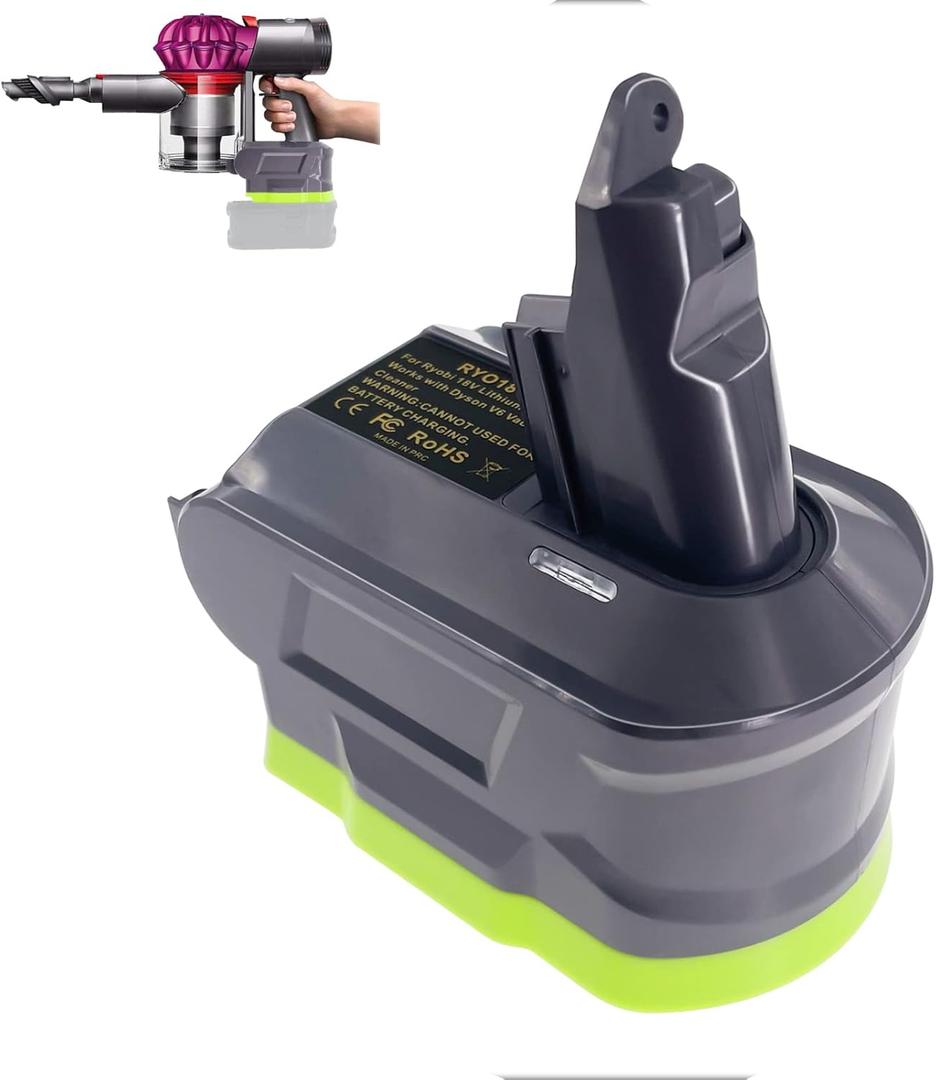 TPDL for Dyson V6 Battery Adapter, for Ryobi 18 Volt ONE+ Battery Convert for Dyson V6 Series SV03 SV04 SV09 DC62 DC59 Vacuum