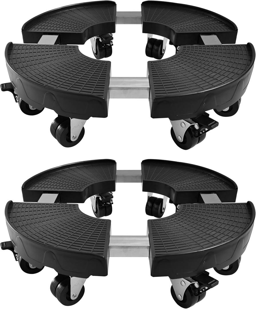 CASIMR Plant Stand with Wheels, Heavy Duty Plant Caddy with 8 Twin Casters, 2 Pack Adjustable 15-20 Inch Indoor Outdoor Large Rolling Plant Stand Planter Cart Dolly for FlowerPot, 600lbs Capacity